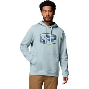 Columbia mens Trek Hoodie(Crushed Blue/Columbia Badge Label)