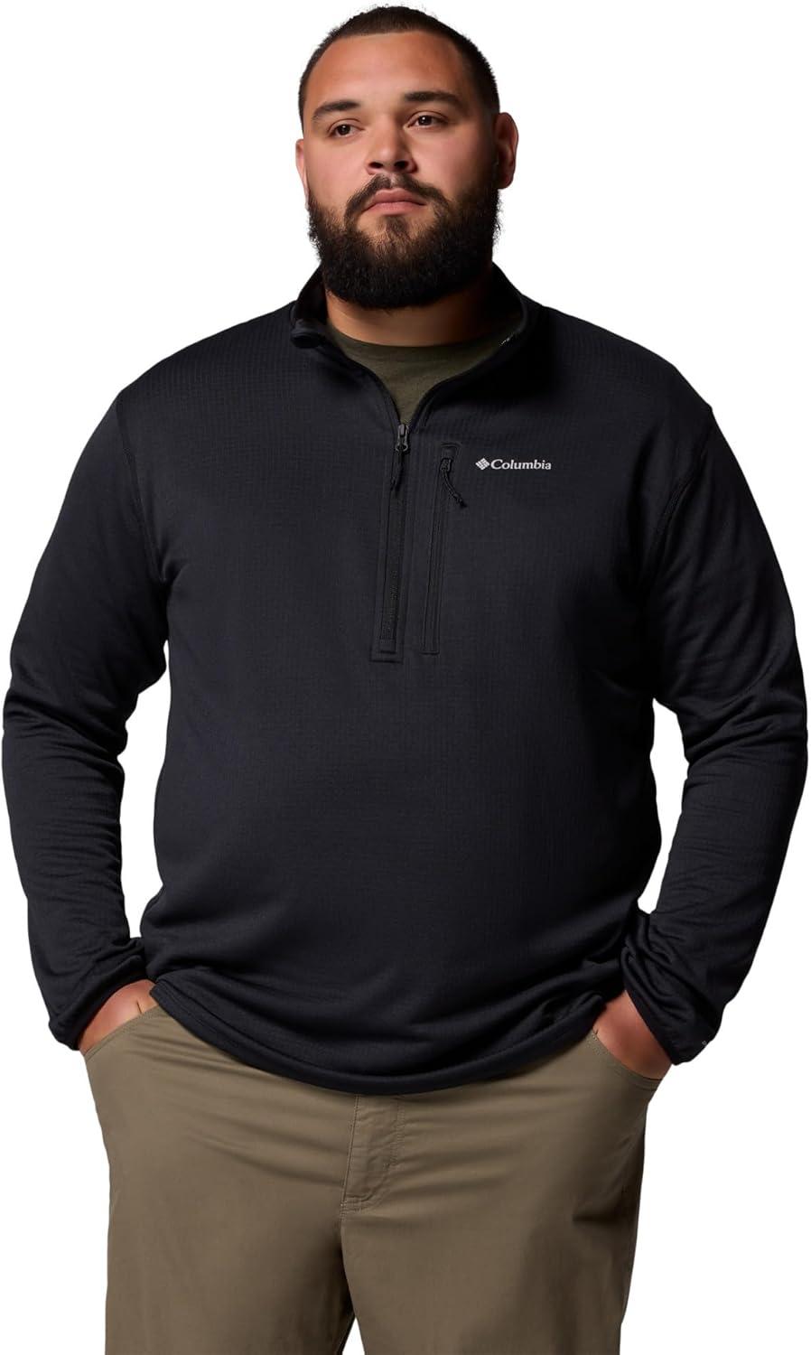 imageColumbia Mens Essential Hike Grid Fleece Half ZipBlack