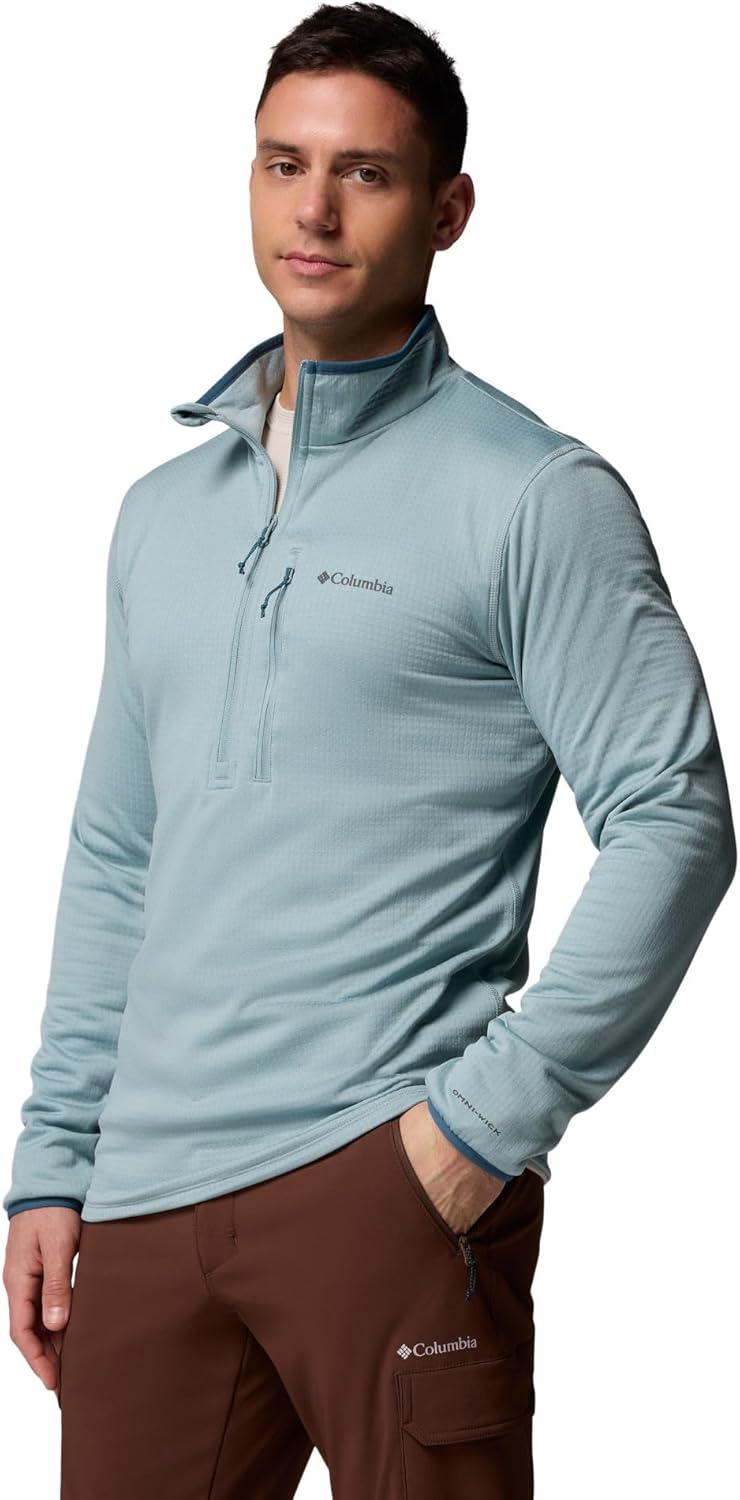 imageColumbia Mens Essential Hike Grid Fleece Half ZipCrushed Blue