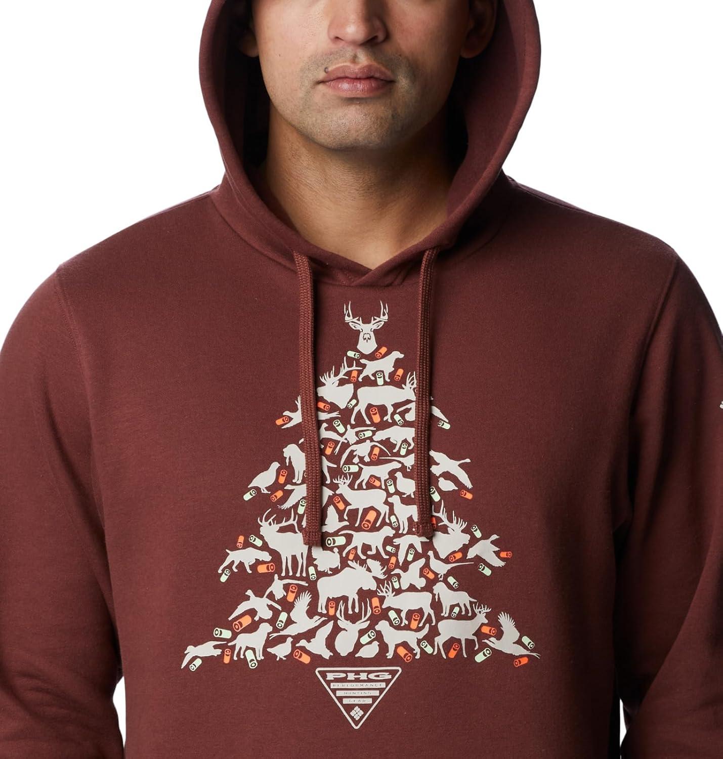 imageColumbia Mens Phg Hunt Star HoodieRed RocksDark Stone Hunt Tree