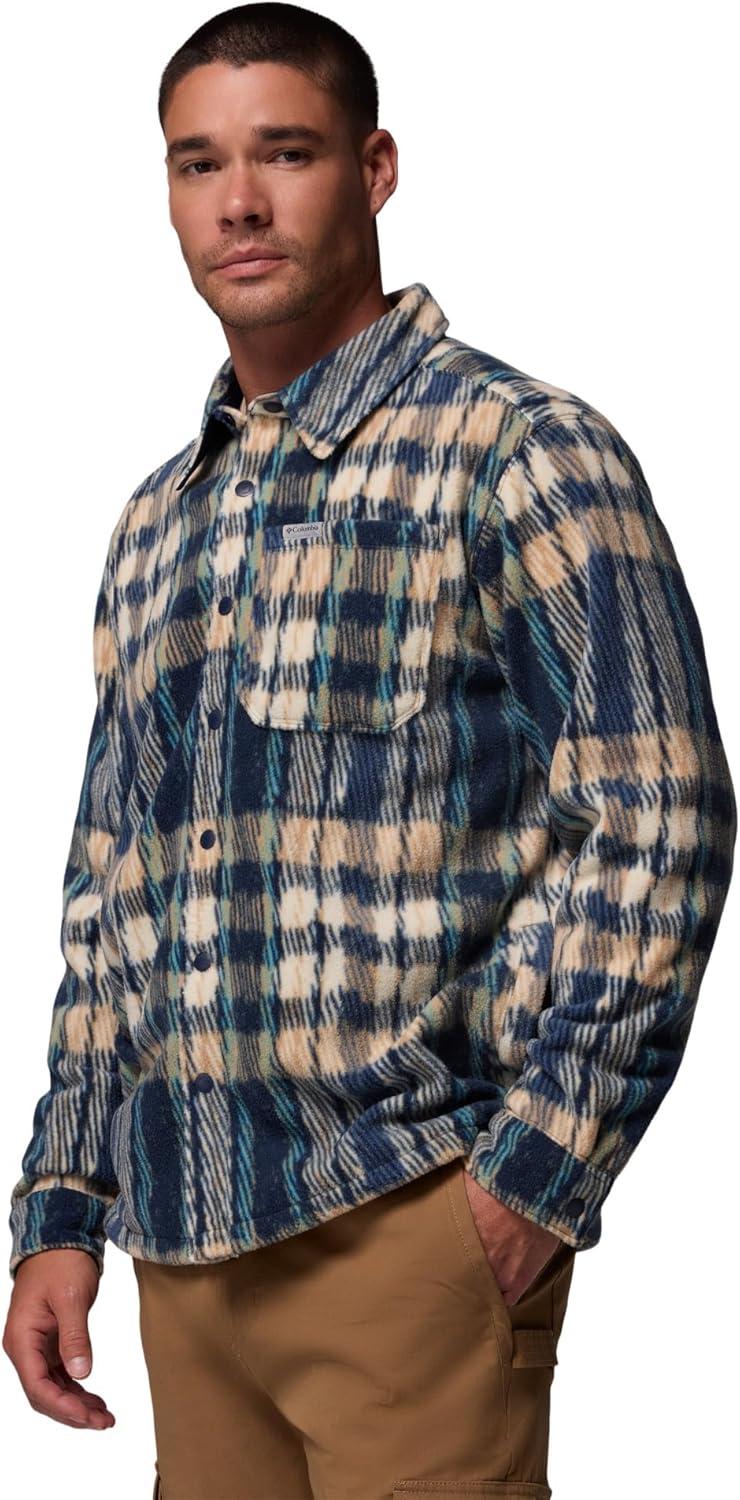 imageColumbia Mens Steens Mountain Printed Shirt Jacket IiCollegiate Navy Herringplaid