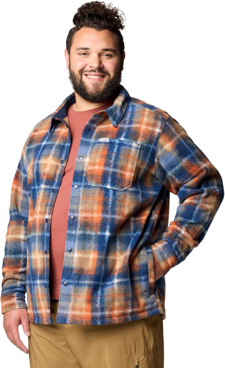 imageColumbia Mens Steens Mountain Printed Shirt Jacket IiCollegiate Navy Omblur
