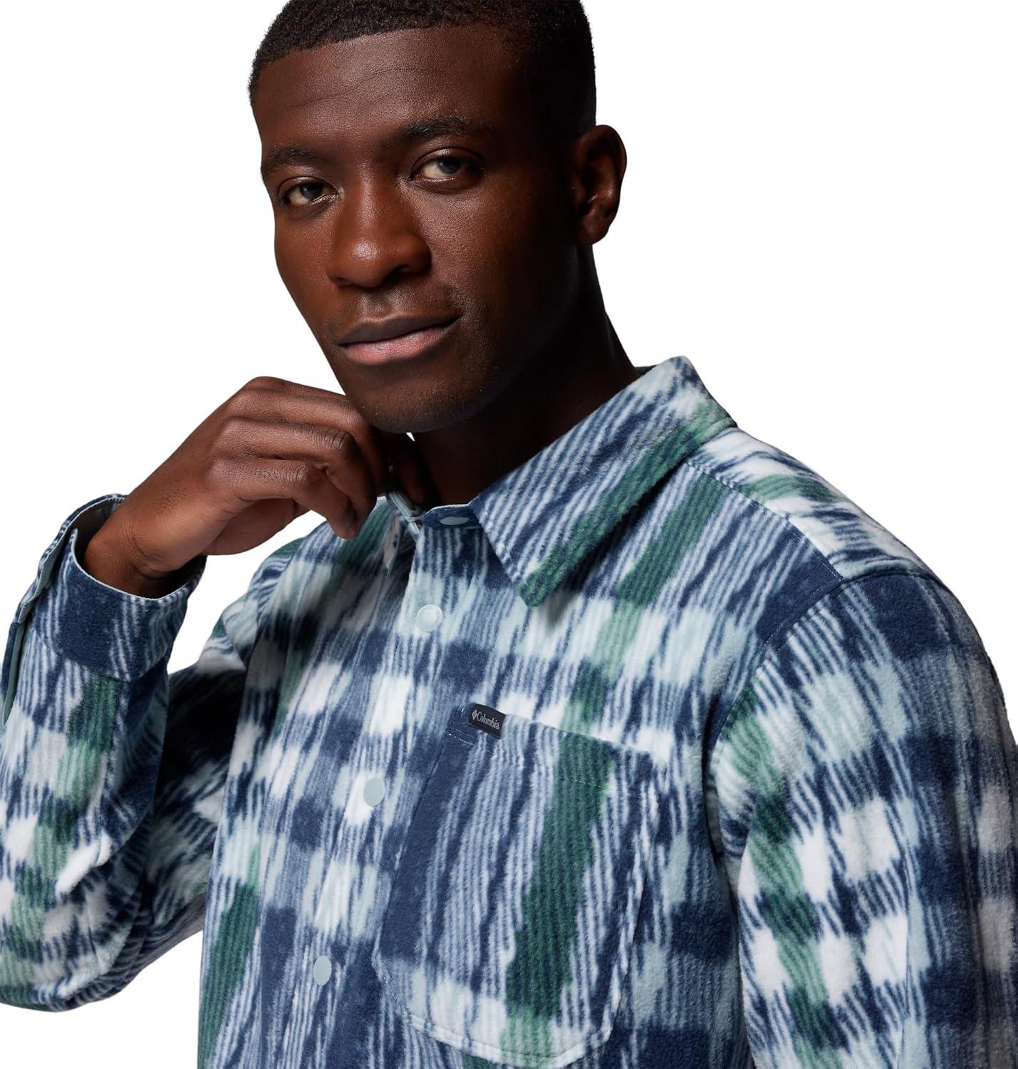 imageColumbia Mens Steens Mountain Printed Shirt Jacket IiCrushed Blue Herringplaid