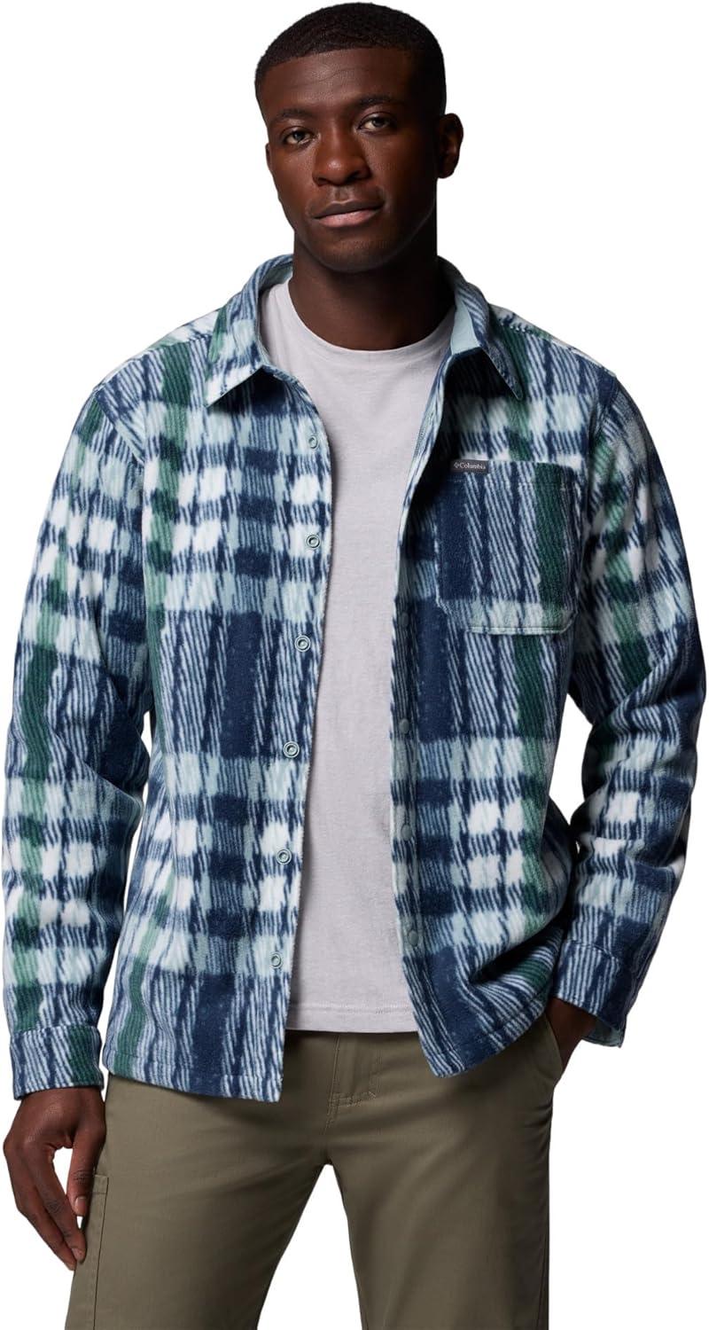 imageColumbia Mens Steens Mountain Printed Shirt Jacket IiCrushed Blue Herringplaid