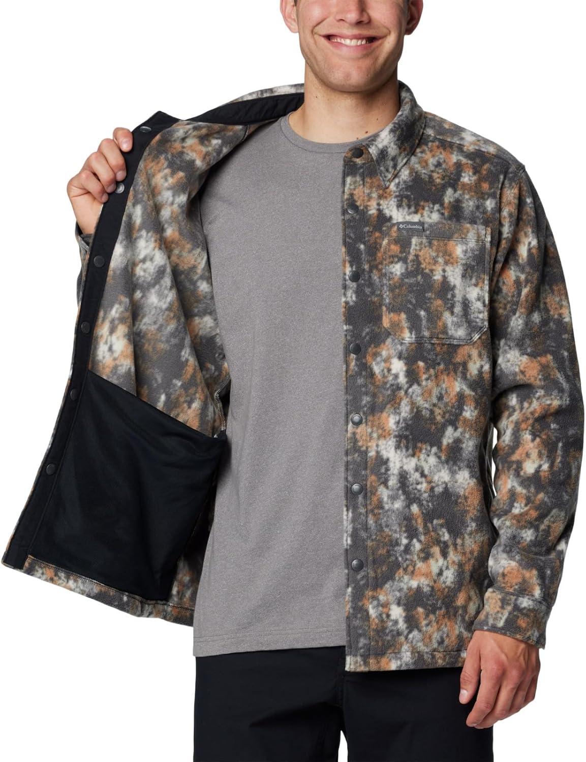 imageColumbia Mens Steens Mountain Printed Shirt Jacket IiDark Stone Timberwild