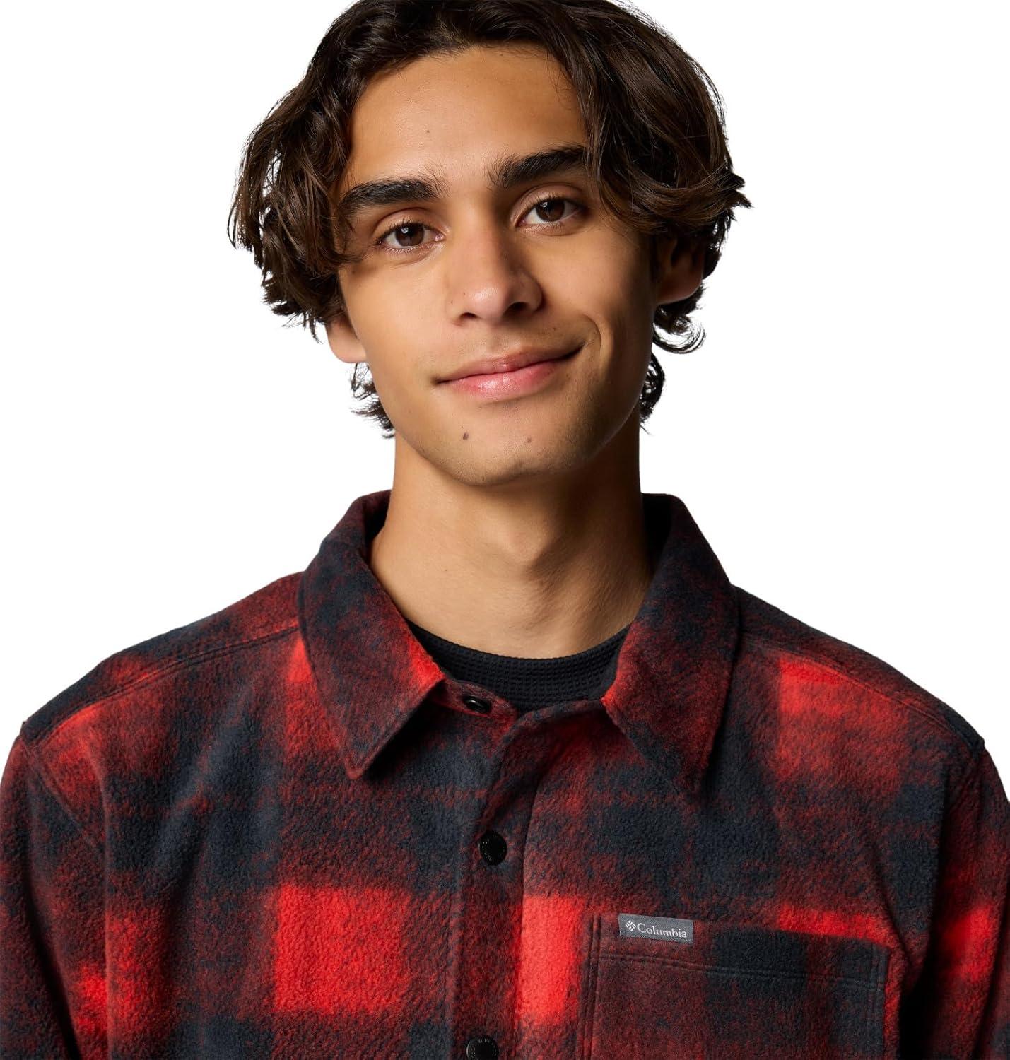 imageColumbia Mens Steens Mountain Printed Shirt Jacket IiSail Red Omblur
