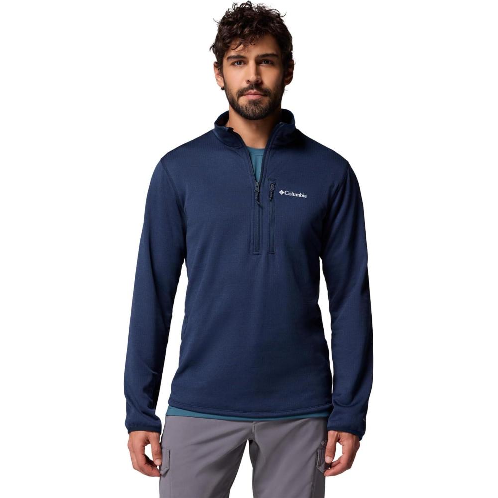 imageColumbia Mens Essential Hike Grid Fleece Half ZipCollegiate Navy