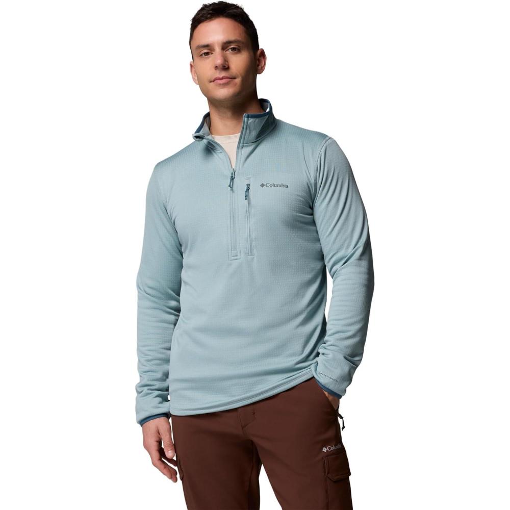 imageColumbia Mens Essential Hike Grid Fleece Half ZipCrushed Blue