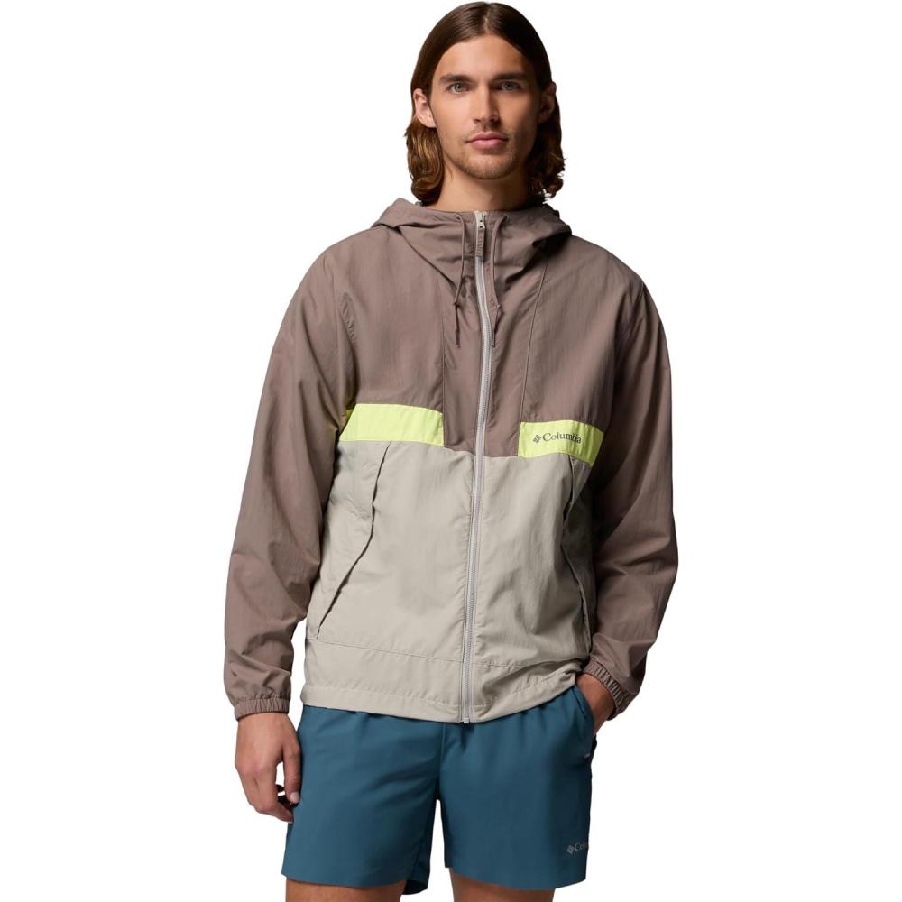 imageColumbia Mens Spire Valley Hooded WindbreakerIronFlint GreyNeon Light