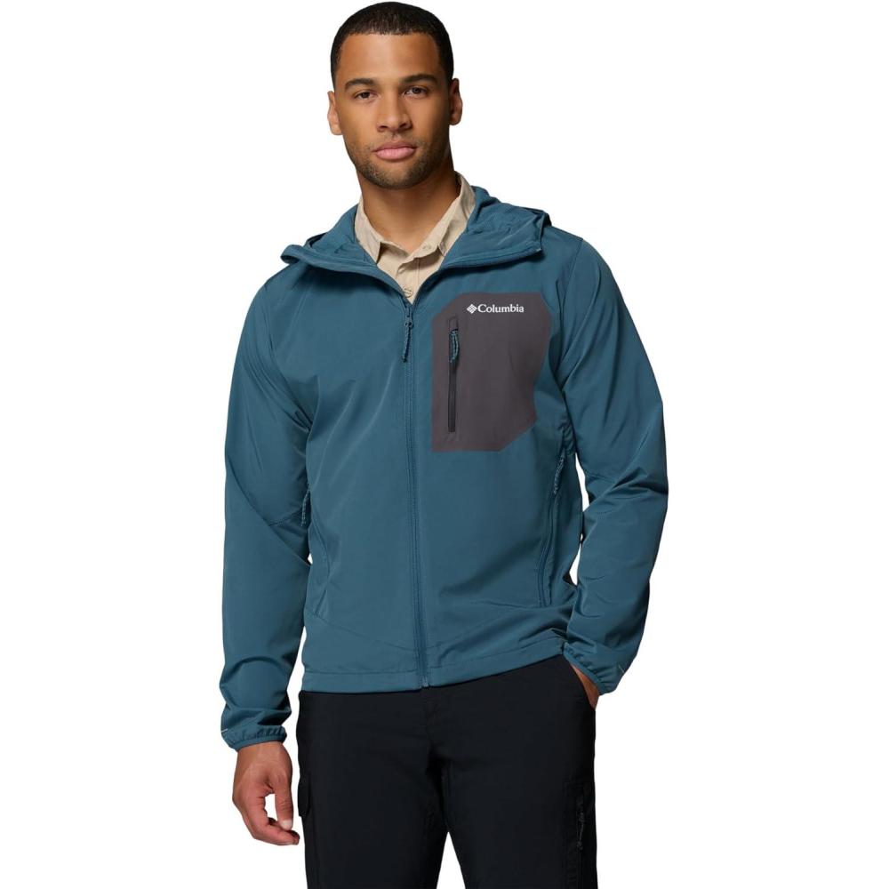 imageColumbia Mens Tall Heights III Hooded SoftshellEverblueShark