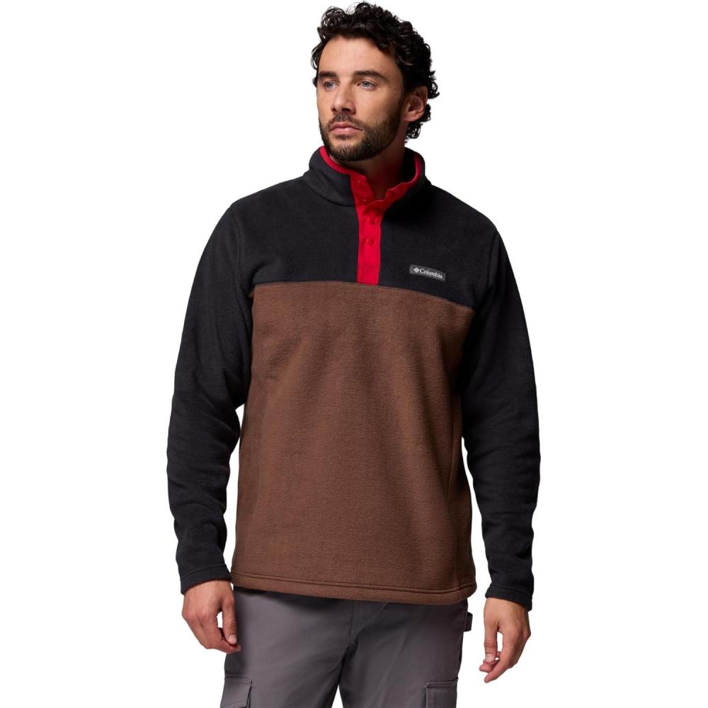 imageColumbia mens Steens Mountain Half Snap IITobaccoBlackMtn Red