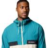 Columbia Men’s Spire Valley Hooded Windbreaker(River Blue/Dark Stone/Black)