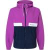 Columbia Men’s Spire Valley Hooded Windbreaker(Razzle/Collegiate Navy/White)