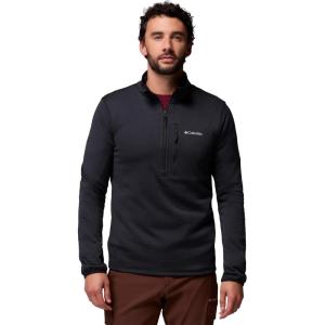 Columbia Men’s Essential Hike Grid Fleece Half Zip(Black)
