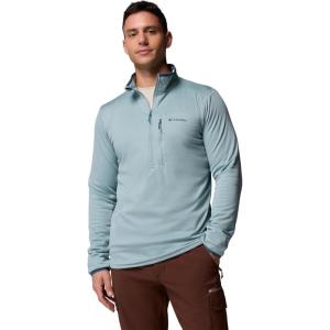 Columbia Men’s Essential Hike Grid Fleece Half Zip(Crushed Blue)