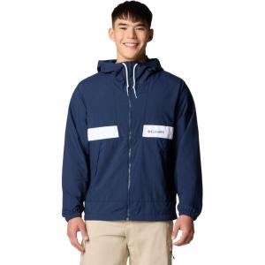 Columbia Men’s Spire Valley Hooded Windbreaker(Collegiate Navy/White)