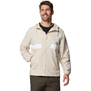 Columbia Men’s Spire Valley Hooded Windbreaker(Dark Stone/White)