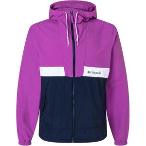 Columbia Men’s Spire Valley Hooded Windbreaker(Razzle/Collegiate Navy/White)