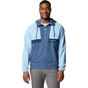Columbia Men’s Spire Valley Hooded Windbreaker(Ripple Blue/Dark Mountain/Coll Navy)