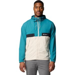 Columbia Men’s Spire Valley Hooded Windbreaker(River Blue/Dark Stone/Black)