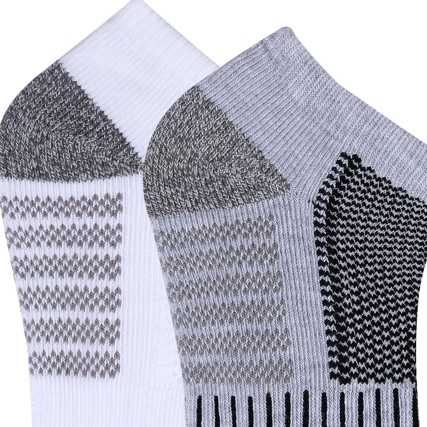 imageColumbia Mens Athletic Cushioned Arch Support No Show Socks MultipackGreyWhite 6 Pairs