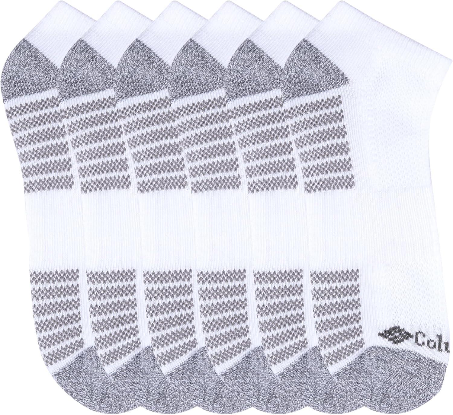 imageColumbia Mens Athletic Cushioned Arch Support No Show Socks MultipackWhite