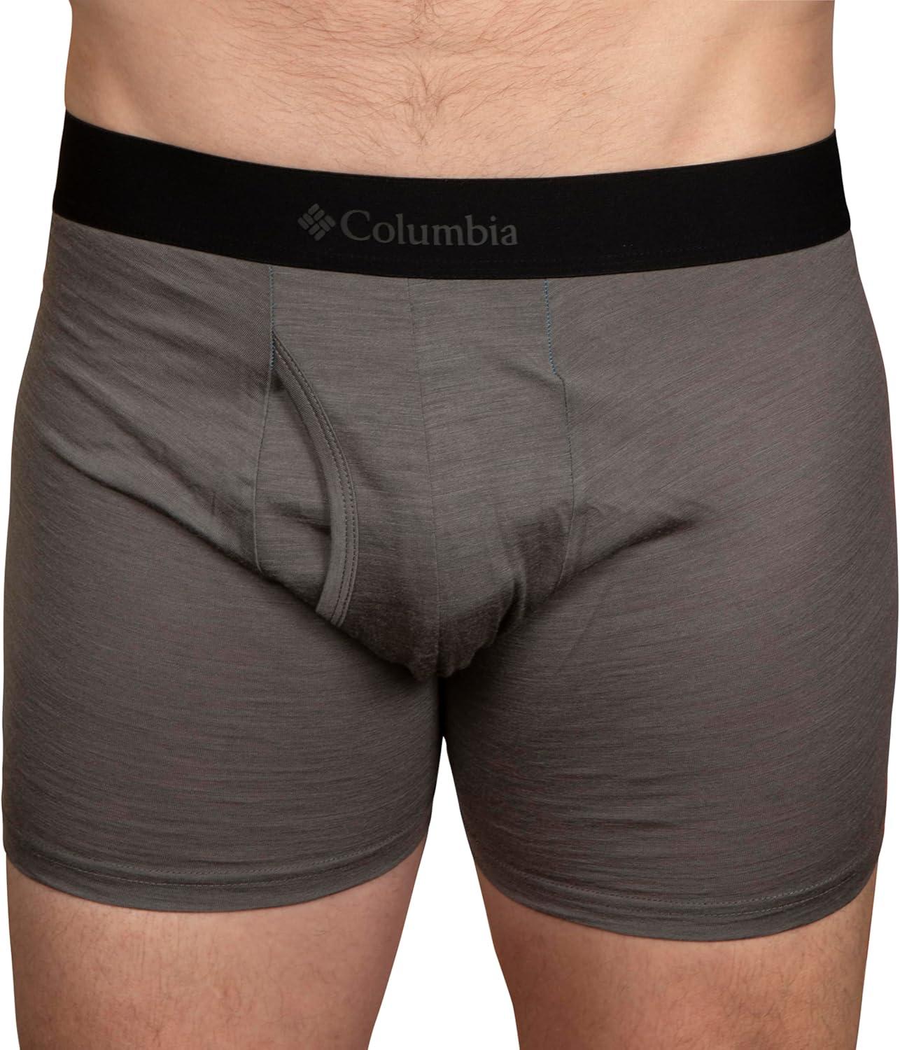 imageColumbia Mens Merino Wool Boxer BriefCity GreyCollegiate Navy
