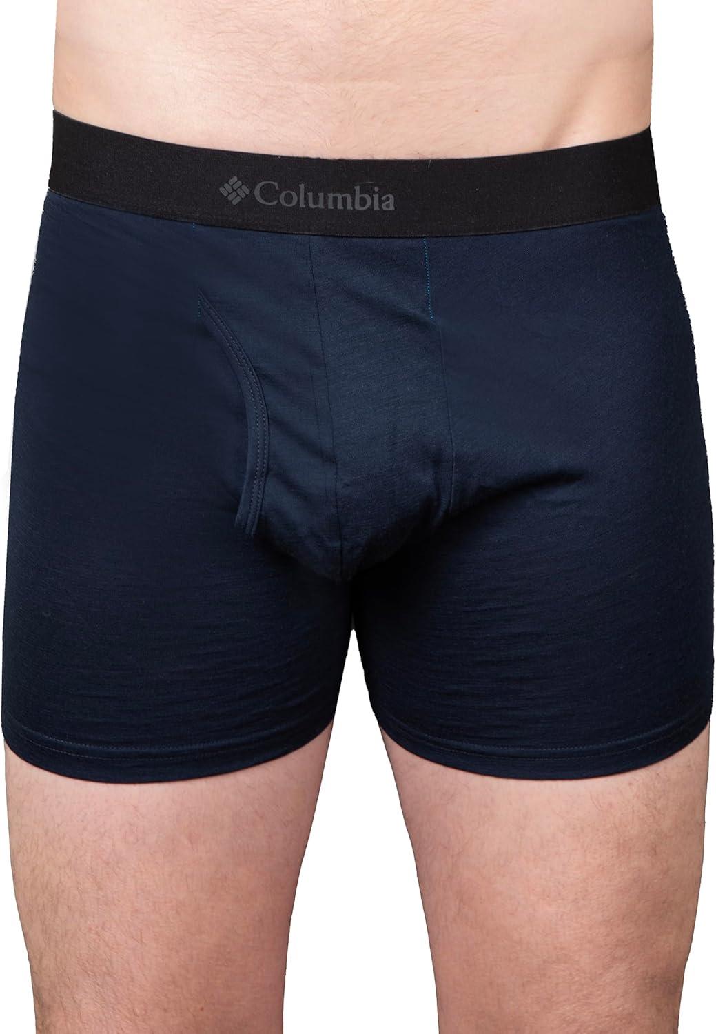 imageColumbia Mens Merino Wool Boxer BriefCity GreyCollegiate Navy