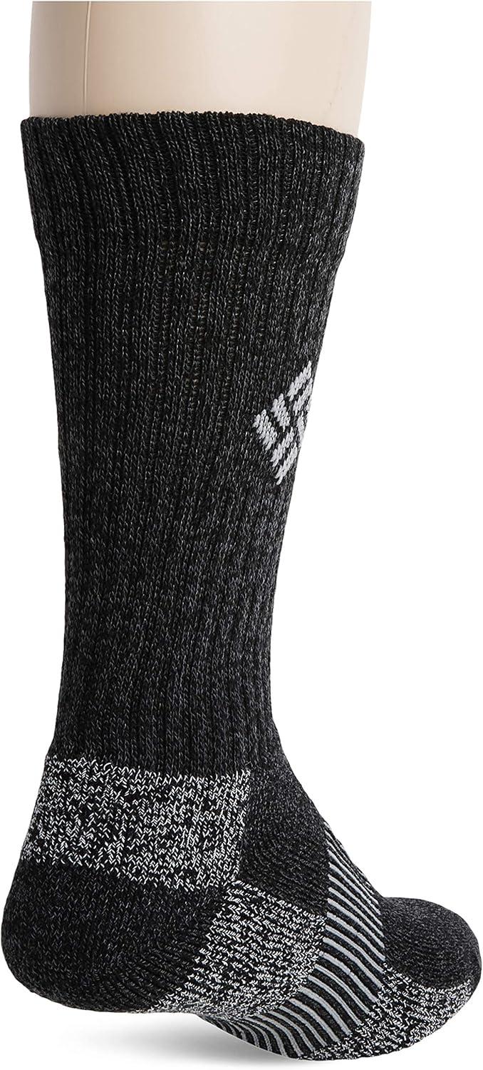 imageColumbia Mens Moisture Control Crew Socks MultipackBlackBrownNavyKhaki 4 Pairs