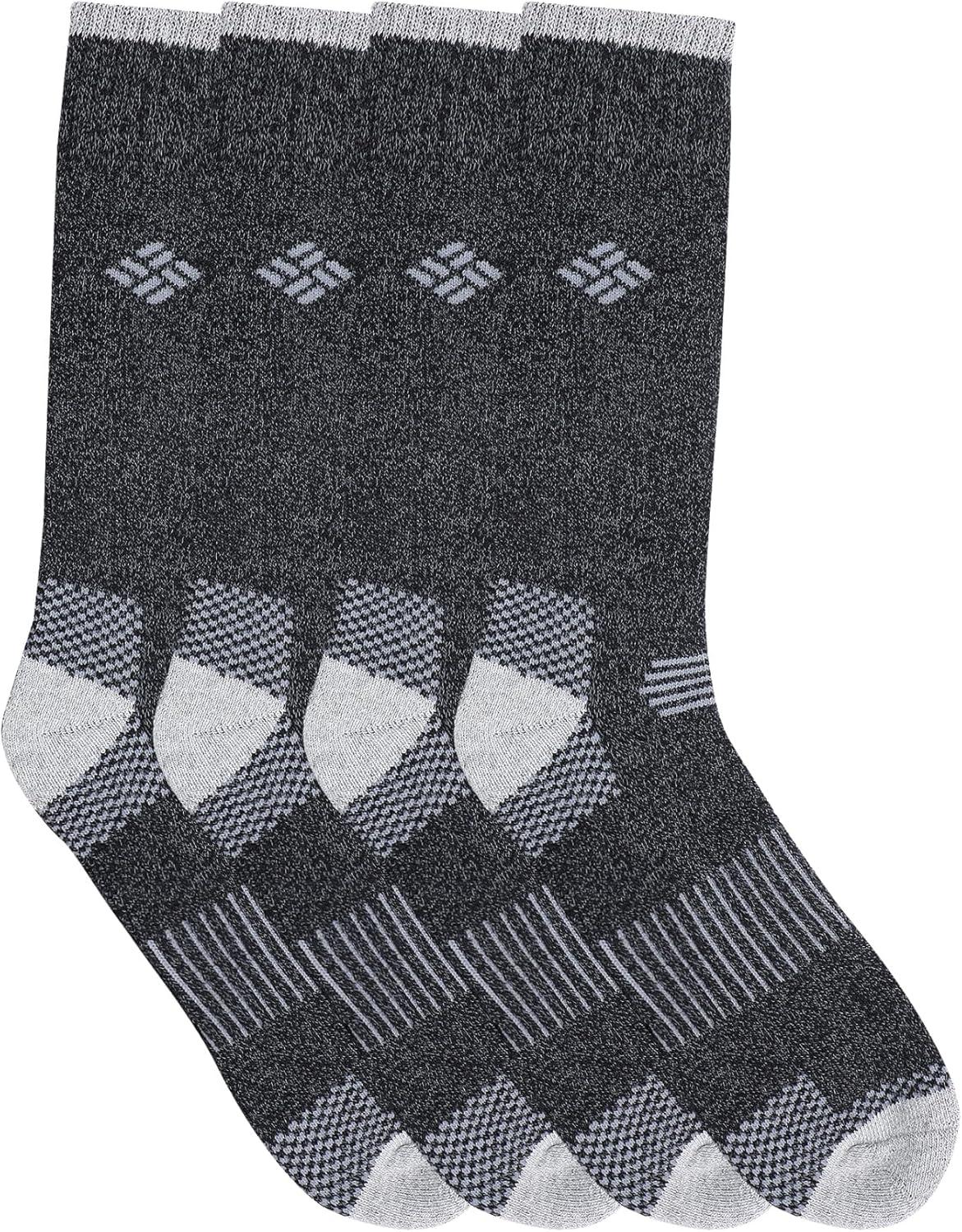 imageColumbia Mens Moisture Control Crew Socks MultipackBlackGrey 4 Pairs
