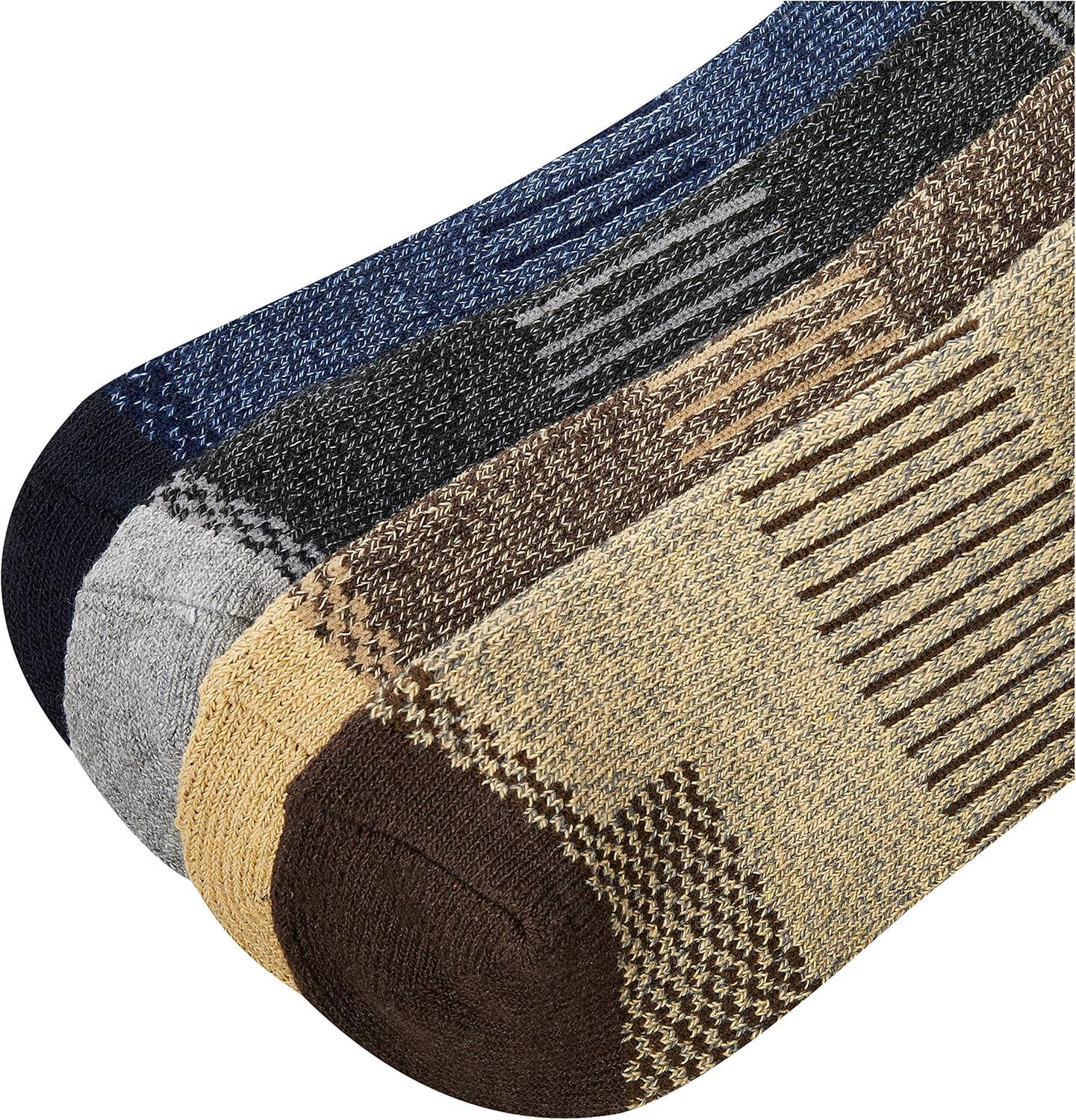 imageColumbia Mens Moisture Control Crew Socks MultipackBrownBlueGreyKhaki 4 Pairs