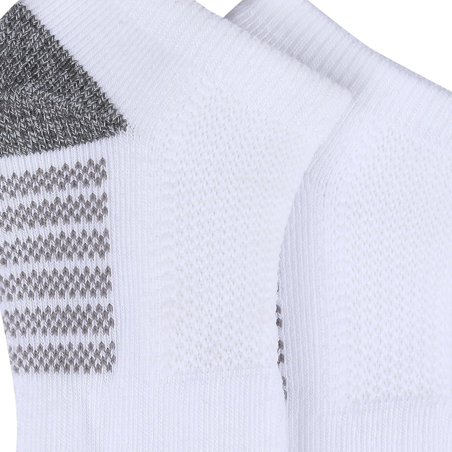 imageColumbia Mens Quarter Cushioned Arch Support Socks 6PackGreyWhite 6 Pairs
