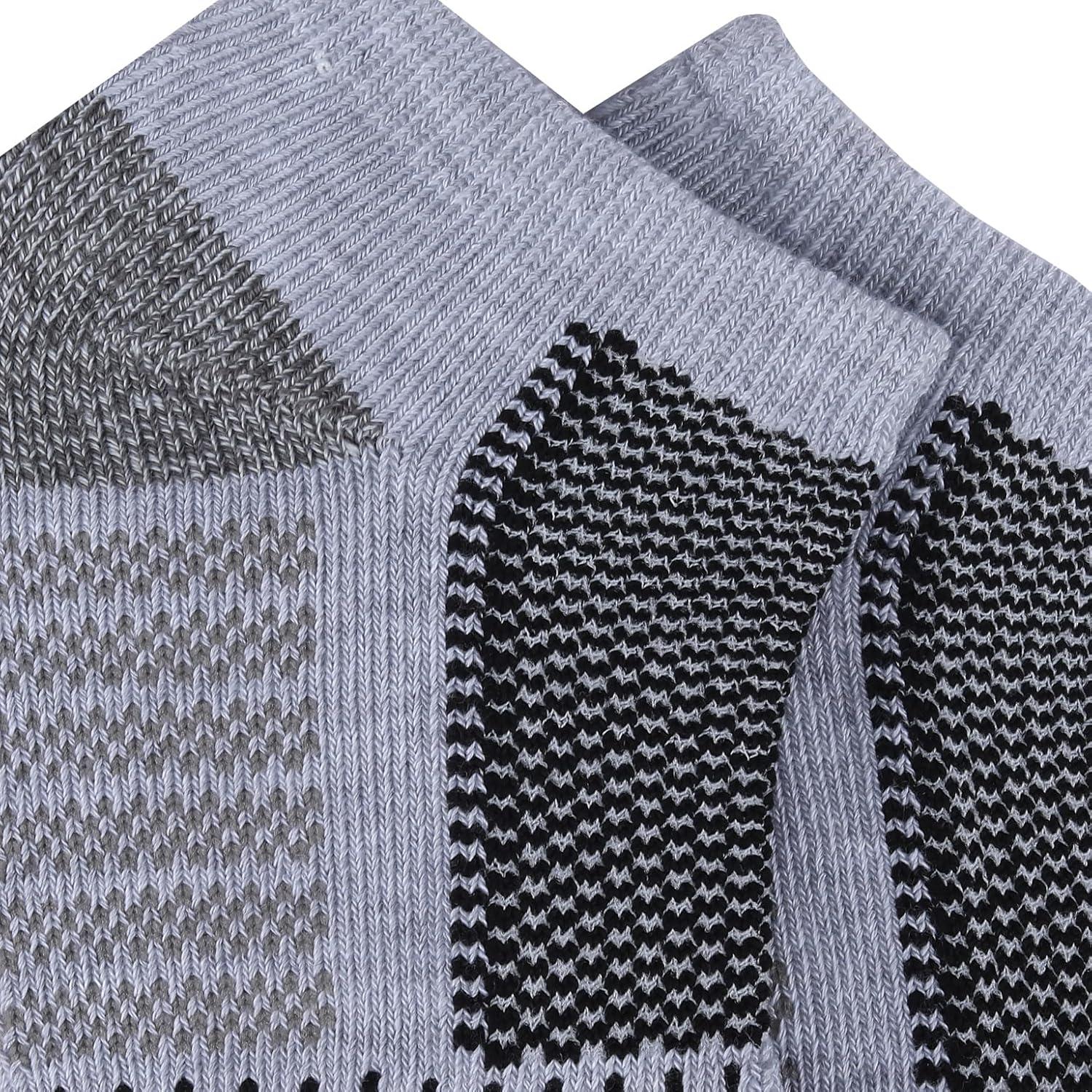 imageColumbia Mens Quarter Cushioned Arch Support Socks 6PackGreyWhite 6 Pairs