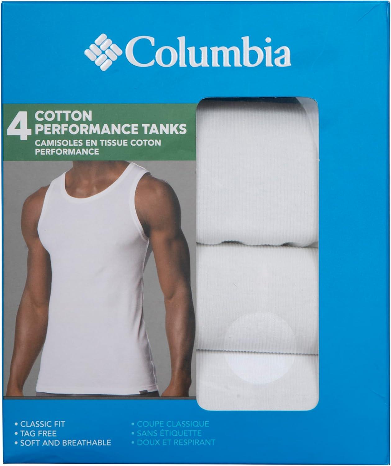 imageColumbia Mens Tank Undershirt 4 PackWhite