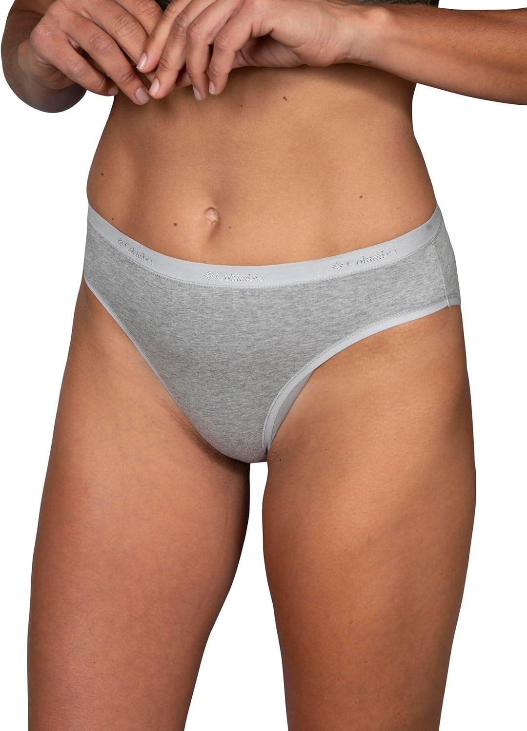 imageColumbia Womens 4way Stretch Cotton Bikini 5packBlackCanoe NudeHeather Grey