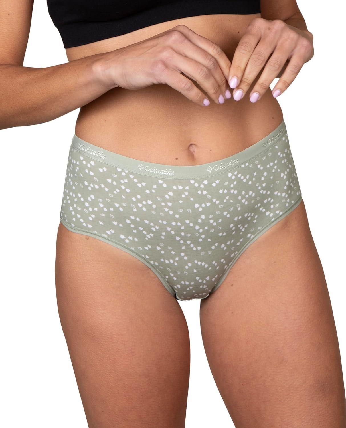 imageColumbia Womens 4way Stretch Cotton Brief 5packCanoeWhiteGreenPink