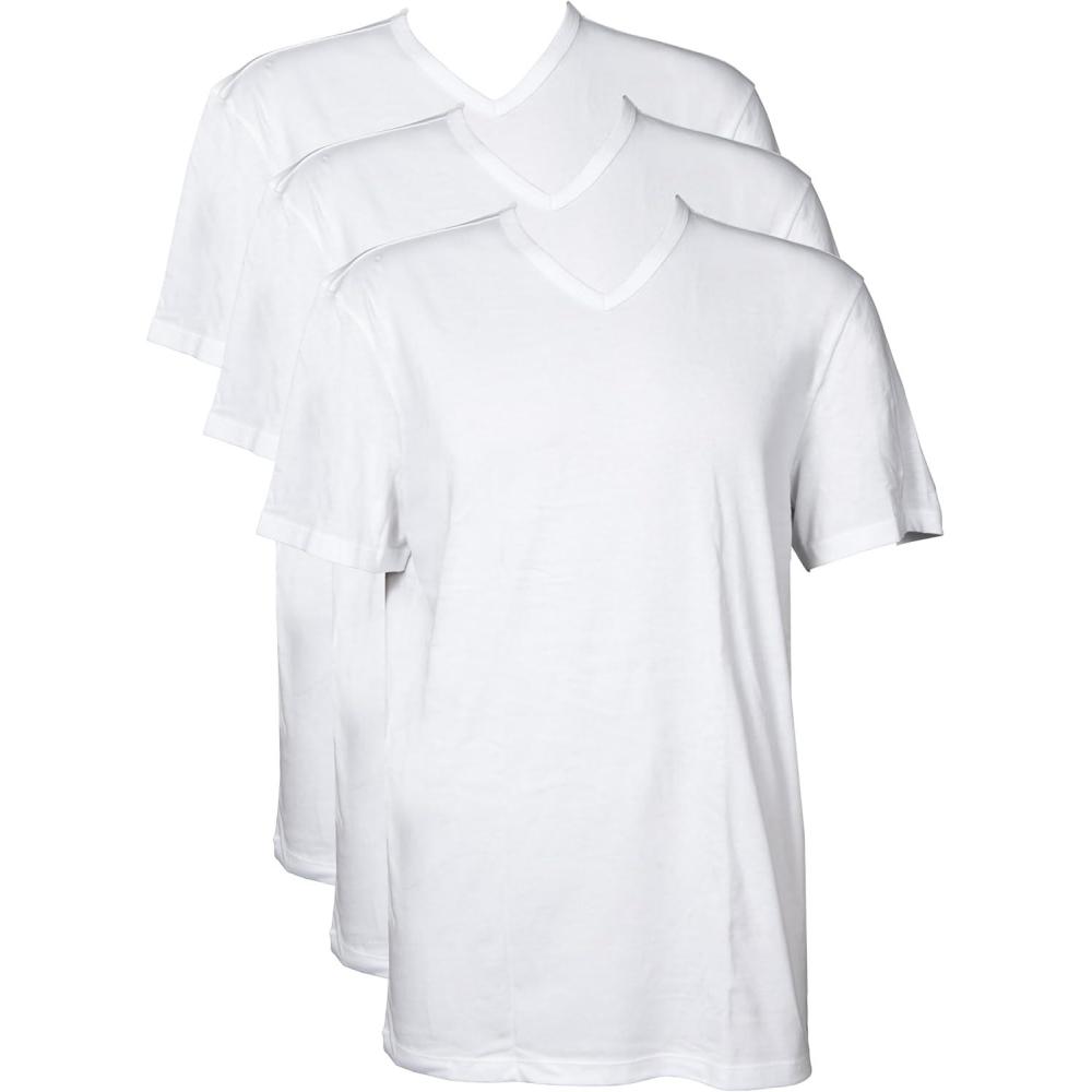 imageColumbia Mens 3 Pack Cotton VNeck TShirtWhite