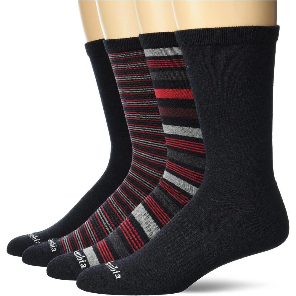 imageColumbia Mens 4 Pack Everyday Crew SocksBlack 4 Pairs