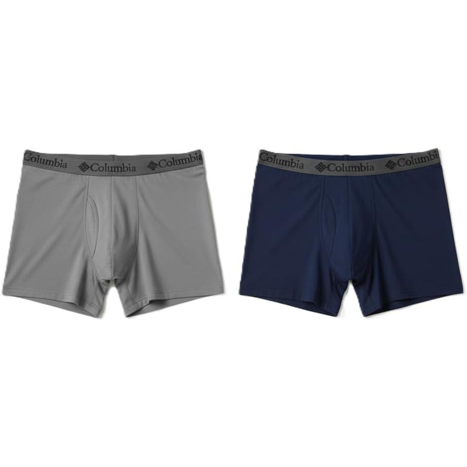 imageColumbia Mens Amazon Exclusive Big amp Tall Support Pouch Boxer Brief Underwear 4PackNavyGrey