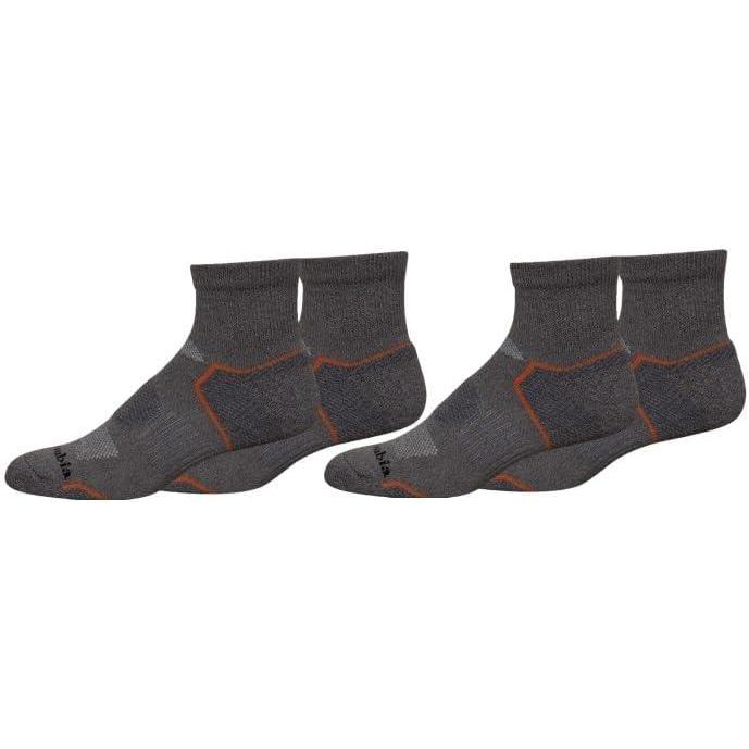 imageColumbia Mens Balance Point Walking Quarter Crew Socks MultipackDark Grey 4 Pairs