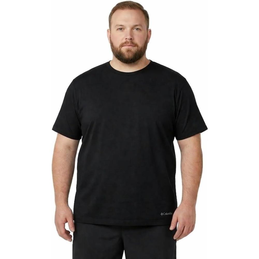 imageColumbia Mens Big amp Tall Cotton Stretch Crew Neck TeeBlack