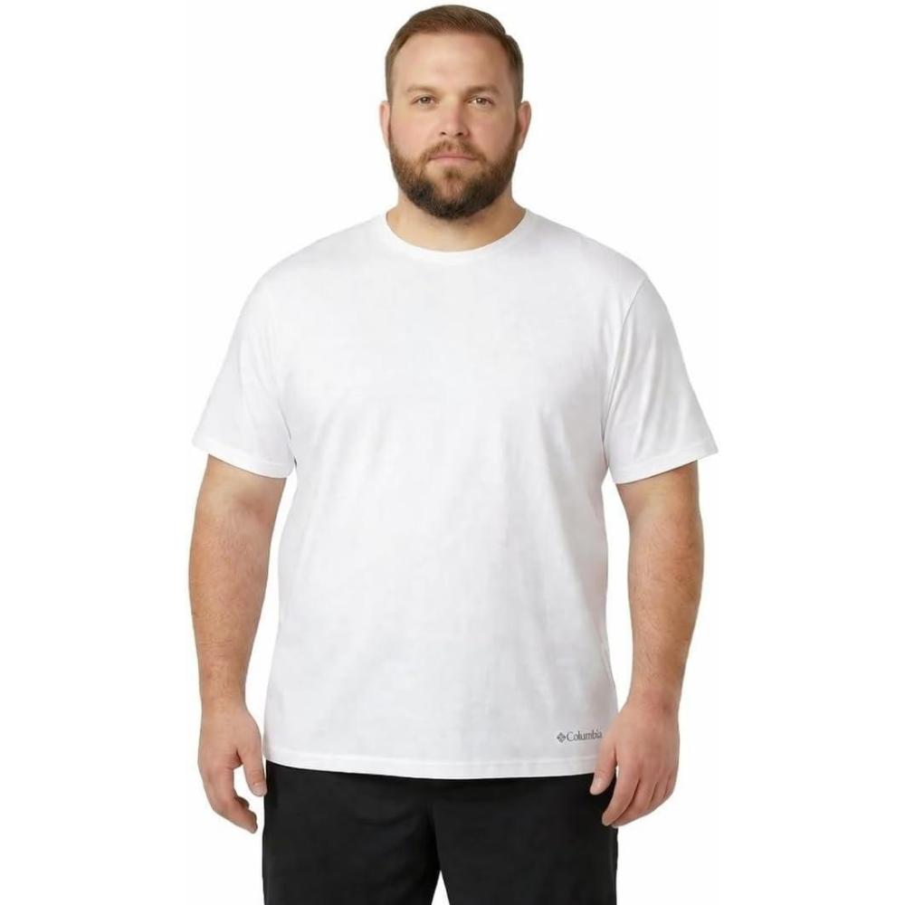 imageColumbia Mens Big amp Tall Cotton Stretch Crew Neck TeeWhite