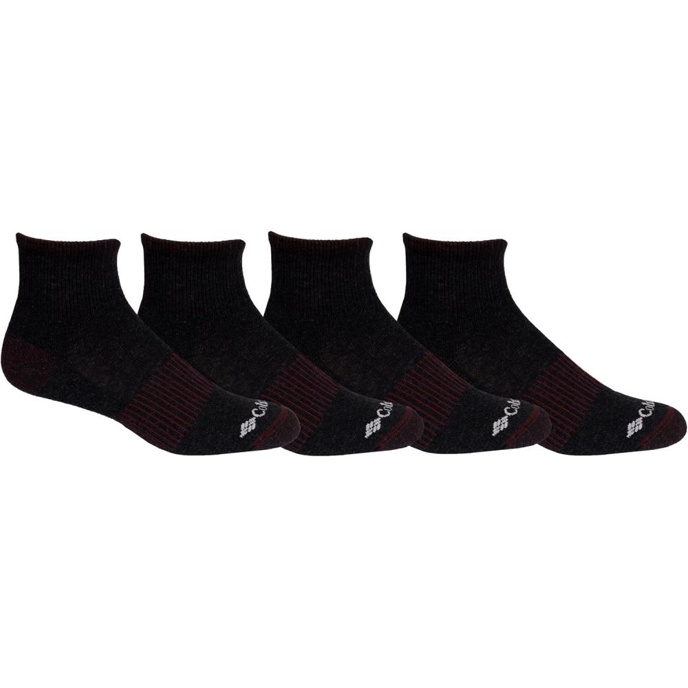 imageColumbia Mens Everyday Quarter Socks MultipackBlack 4 Pairs