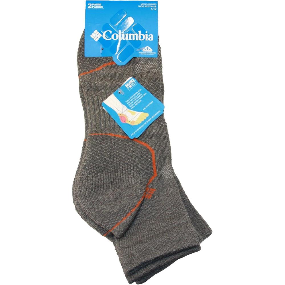 imageColumbia Mens Everyday Quarter Socks MultipackCharcoal