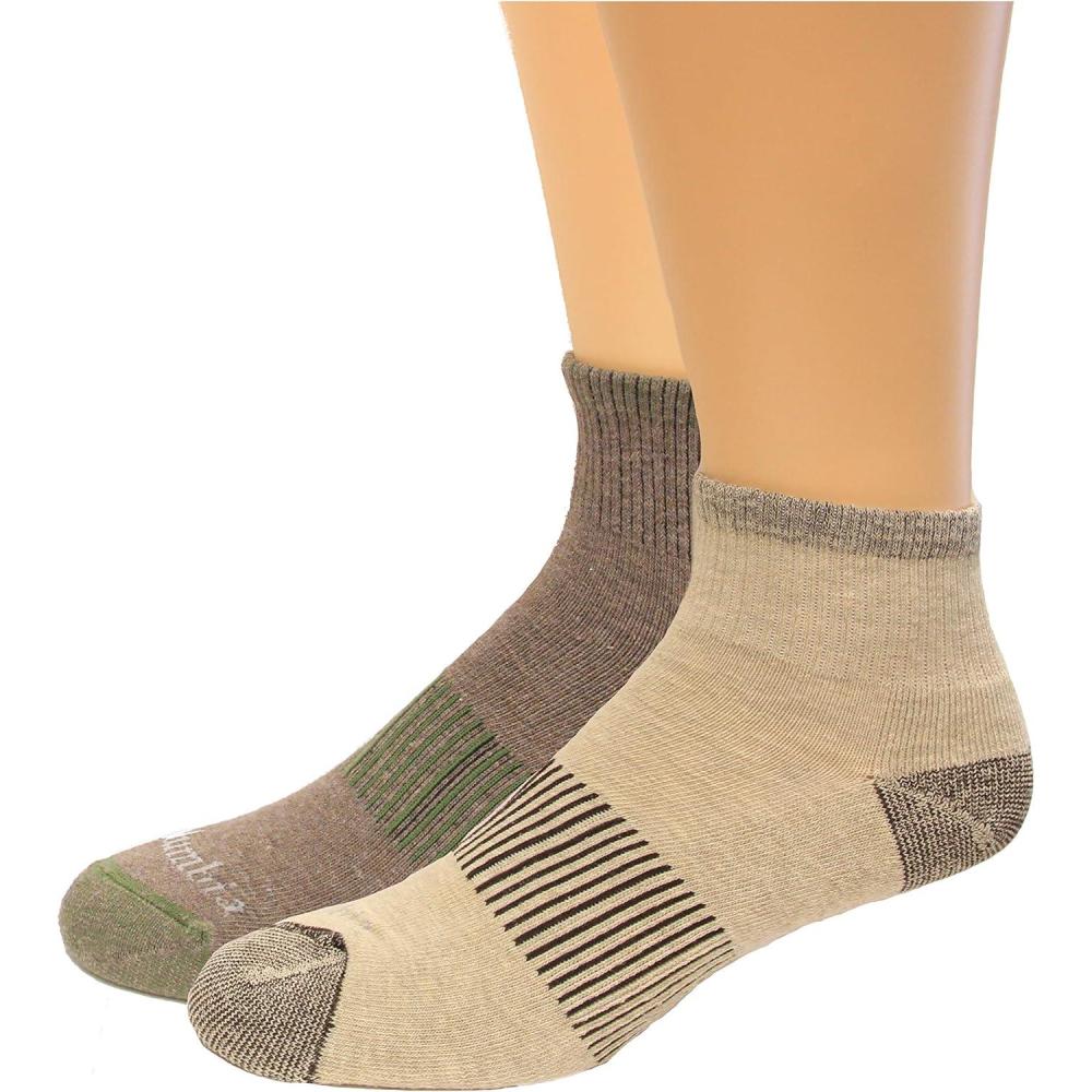 imageColumbia Mens Everyday Quarter Socks MultipackKhakiBrown 4 Pairs