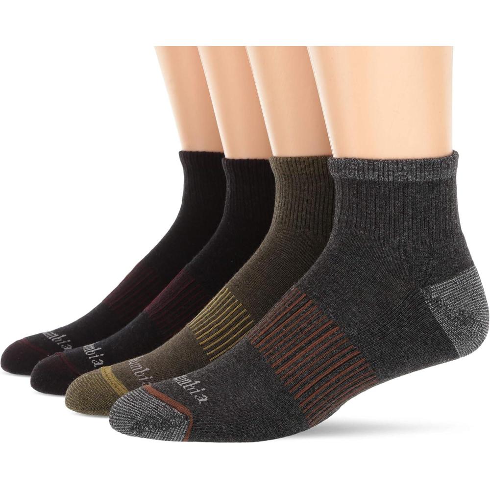 imageColumbia Mens Everyday Quarter Socks MultipackMulti 4 Pairs