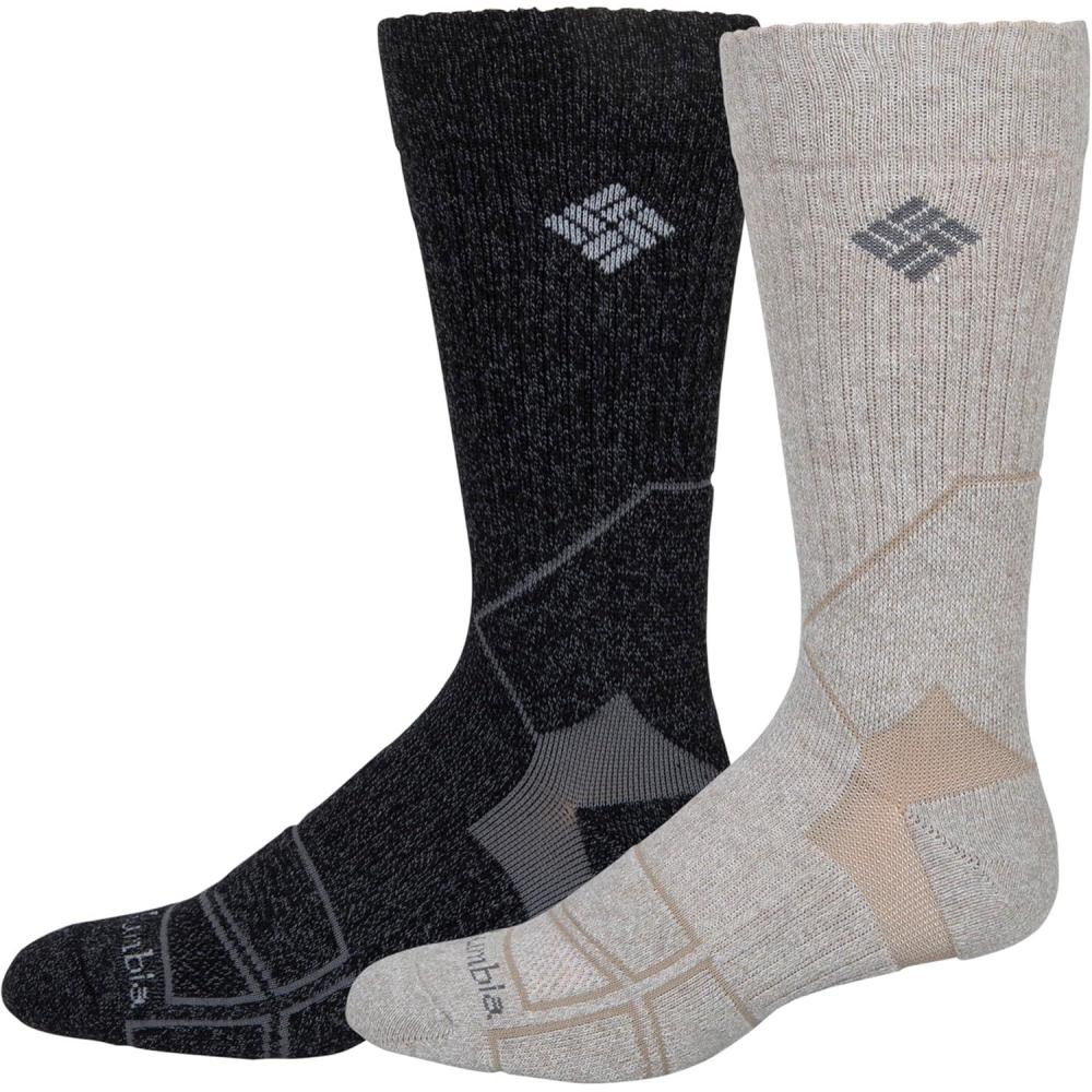 imageColumbia Mens Medium Weight Hiking Crew Socks 2PackKhakiCharcoal
