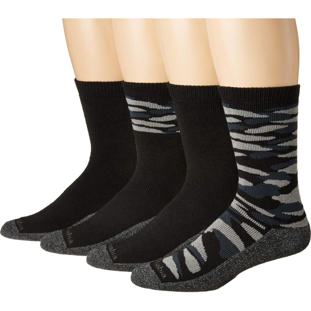 imageColumbia Mens Moisture Control Crew Socks MultipackBlack CamoSolids