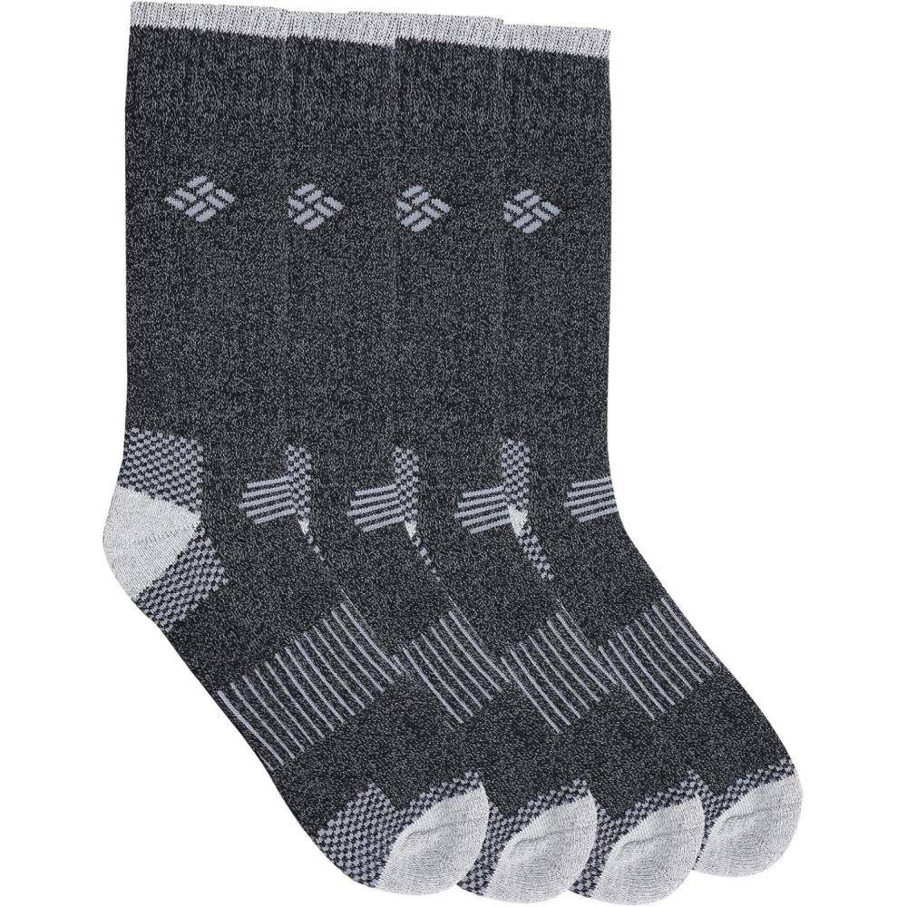 imageColumbia Mens Moisture Control Crew Socks MultipackBlackGrey 4 Pairs
