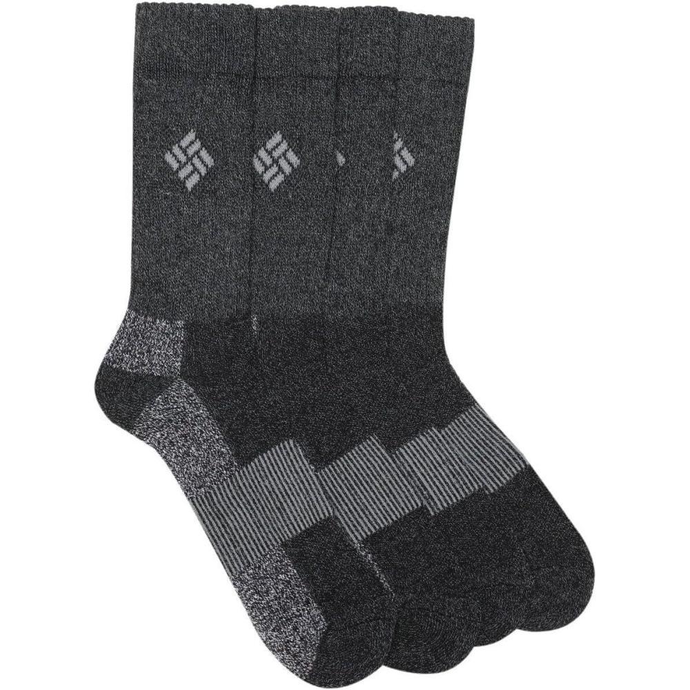 imageColumbia Mens Moisture Control Crew Socks MultipackCharcoal Black 4 Pairs